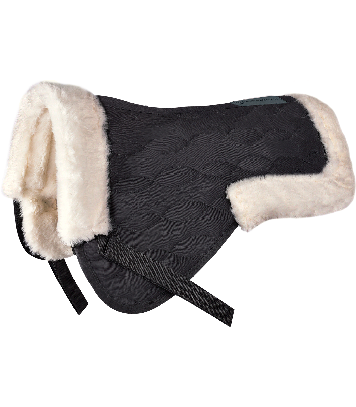 Coussin de selle en fourrure synthétique, noir-noir