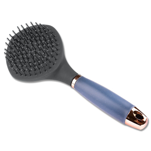 Brosse à longs poils avec poignée gel, noir-or rosé