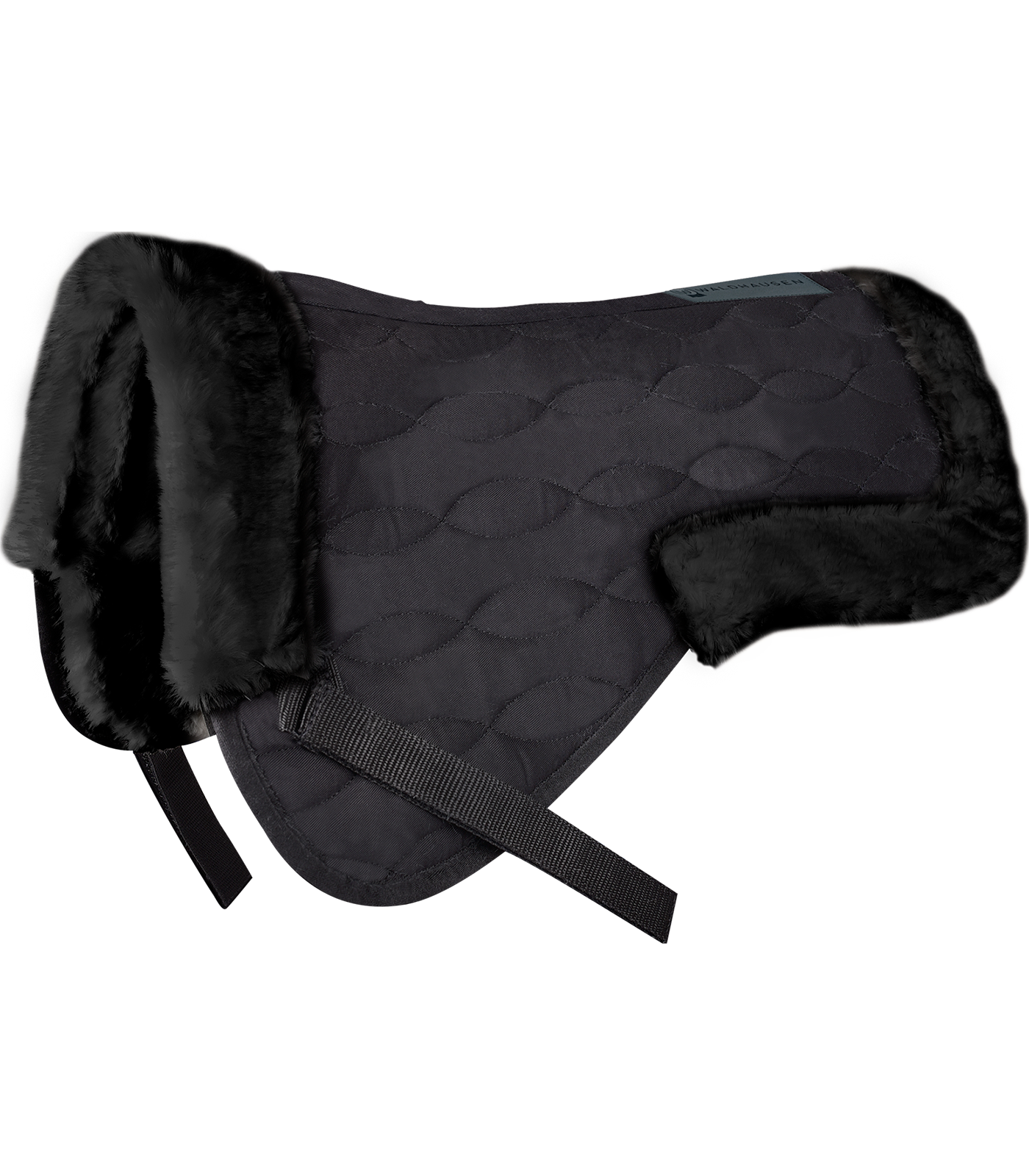 Coussin de selle en fourrure synthétique, noir-noir