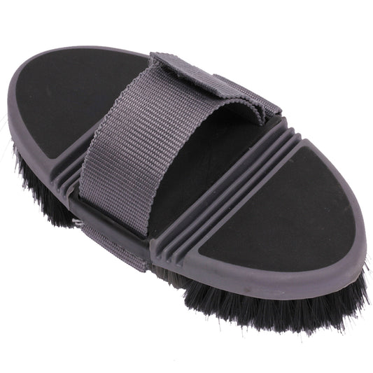Brosse de pansage Basic Flexi, noir-gris